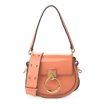 Chloe Patent Calfskin Suede Small Tess Bag Autumnal Brown 1 of 15