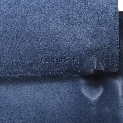 Celine Calfskin Suede Medium Phantom Luggage Cabas Yellow Blue 7 of 15