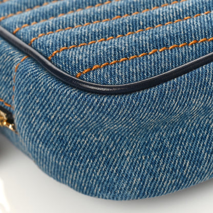 Saint Laurent Denim Matelasse Monogram Mini Lou Camera Bag California Blue 8 of 9