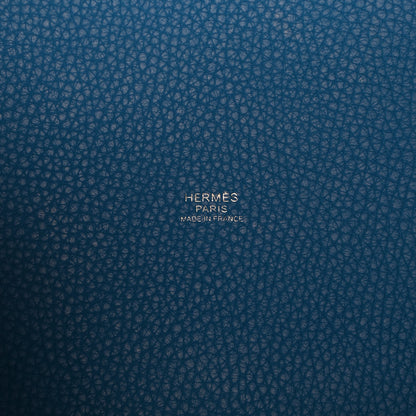 Hermes Taurillon Clemence Picotin Lock 22 MM Bleu Hydra 6 of 10