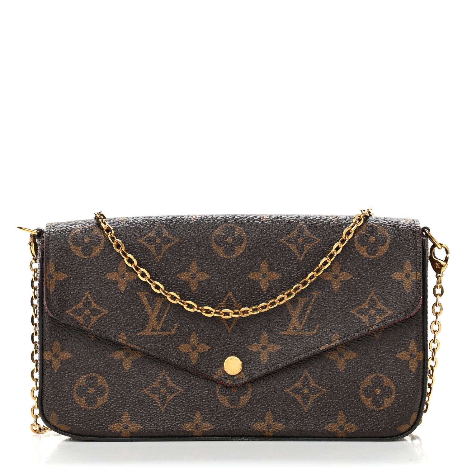 Louis Vuitton Monogram Pochette Felicie Chain Wallet Fuchsia 3 of 12