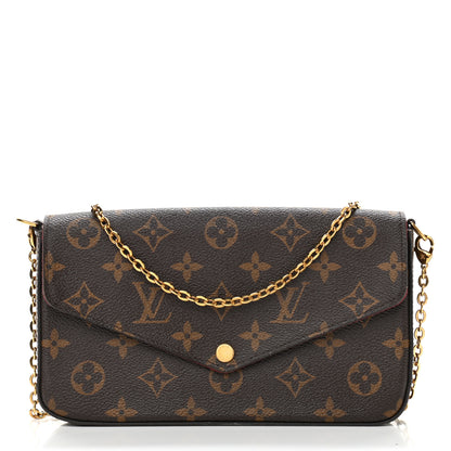 Louis Vuitton Monogram Pochette Felicie Chain Wallet Fuchsia 3 of 12