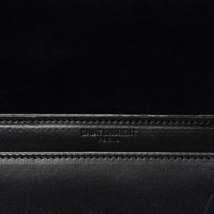 Saint Laurent Calfskin Medium Monogram Sunset Shoulder Bag With Braided Strap Black 9 of 12