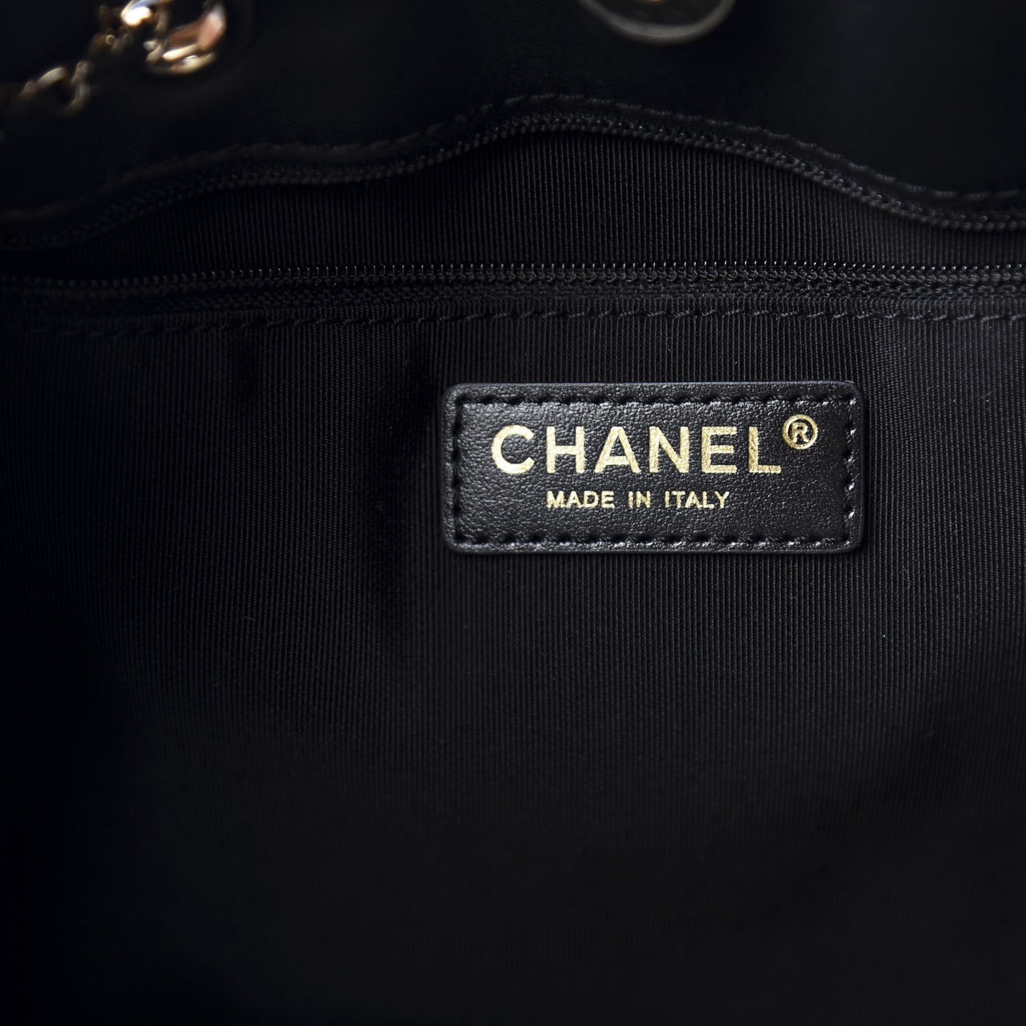 Lambskin Quilted CC Dweller Drawstring Tote Black