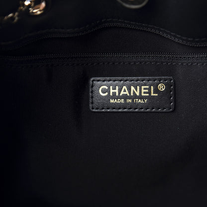 Chanel Lambskin Quilted CC Dweller Drawstring Tote Black 8 of 11