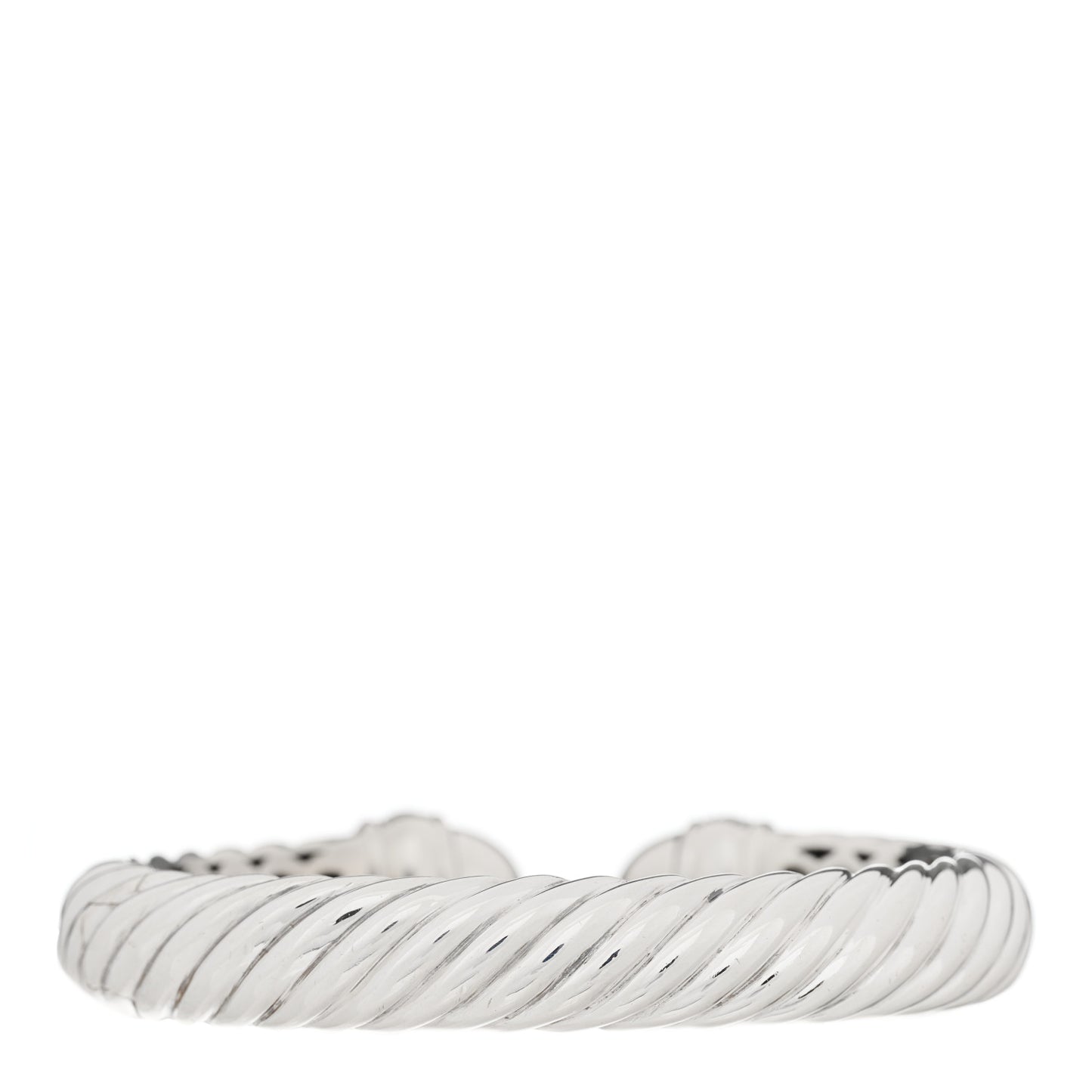 Sterling Silver Diamond 10mm Sculpted Cable Bracelet