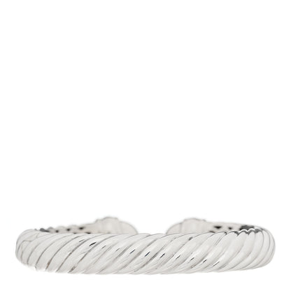 David Yurman Sterling Silver Diamond 10mm Sculpted Cable Bracelet 2 of 3