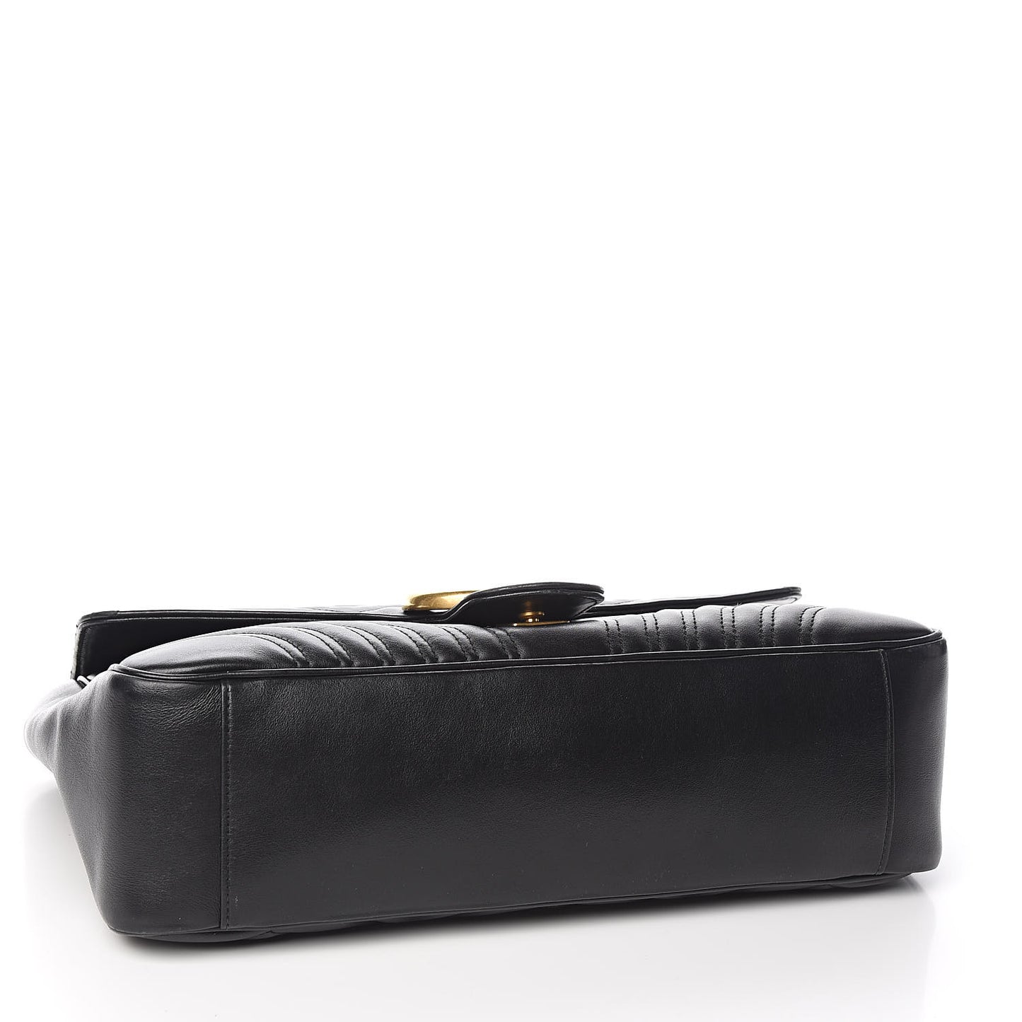 Calfskin Matelasse Large GG Marmont Shoulder Bag Black
