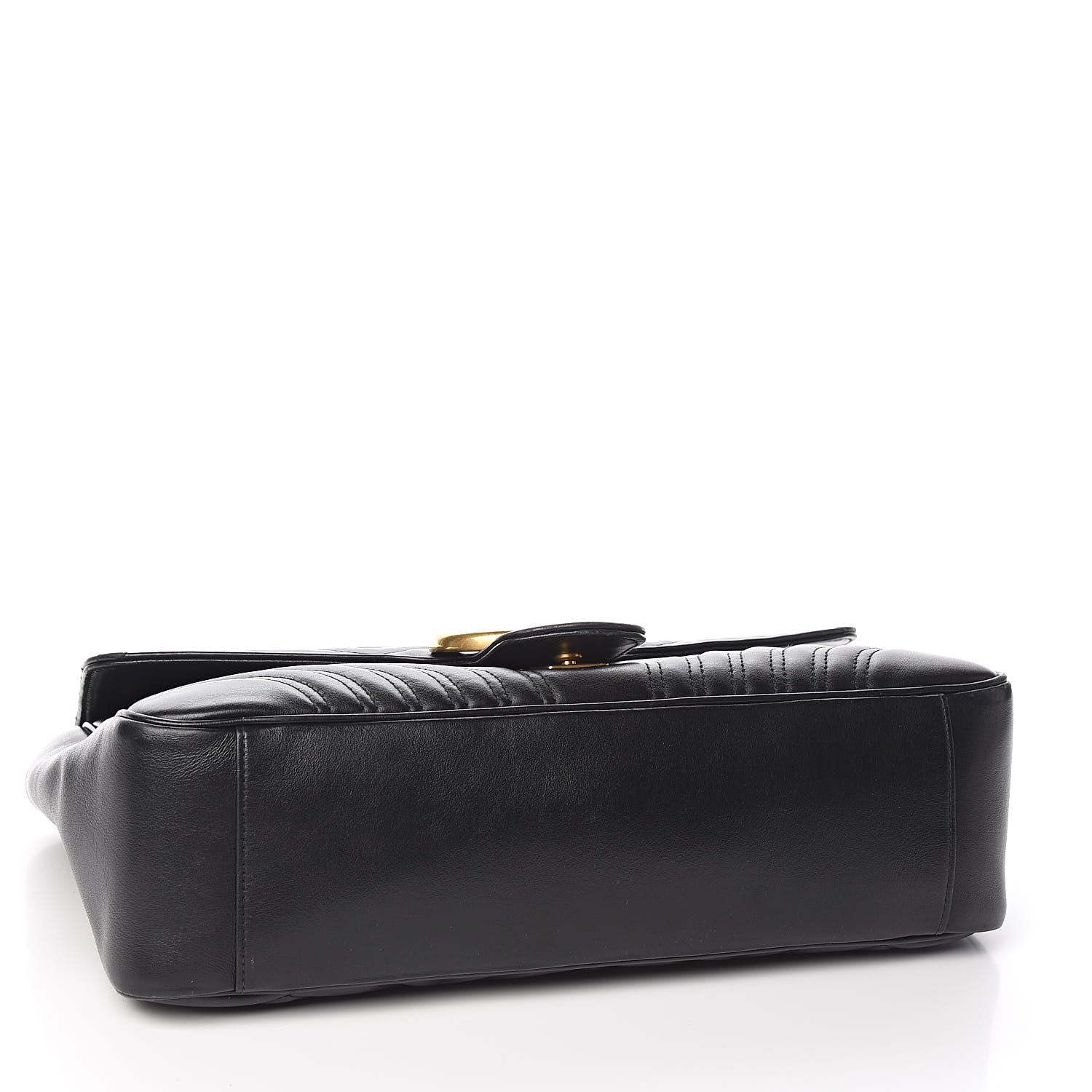 Gucci Calfskin Matelasse Large GG Marmont Shoulder Bag Black 4 of 14