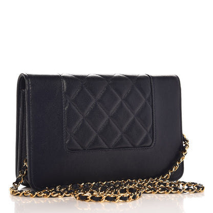 Chanel Sheepskin Quilted Mademoiselle Vintage Wallet On Chain WOC Navy 3 of 10