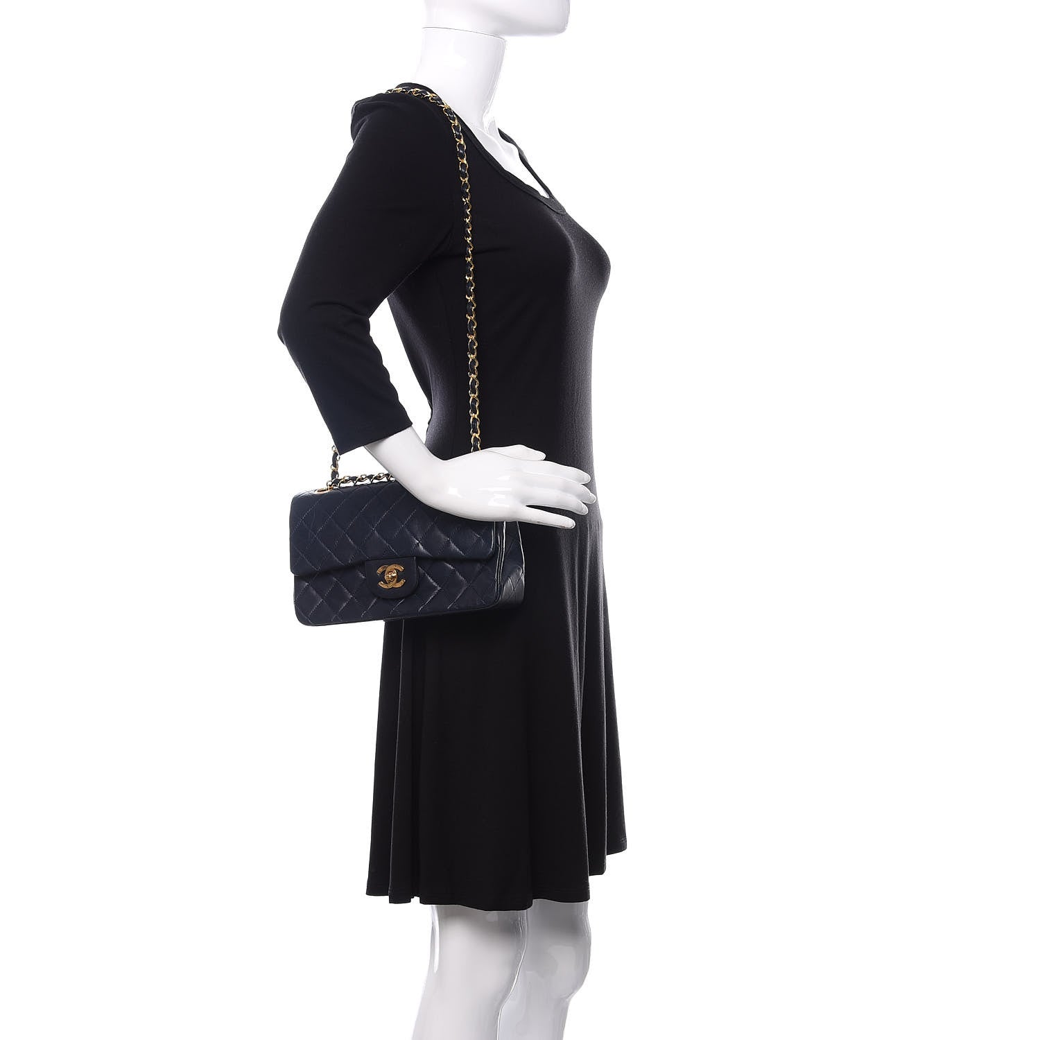 Chanel Lambskin Quilted Small Double Flap Navy 2 of 10