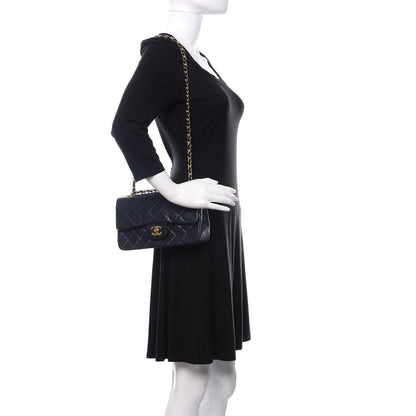 Chanel Lambskin Quilted Small Double Flap Navy 2 of 10