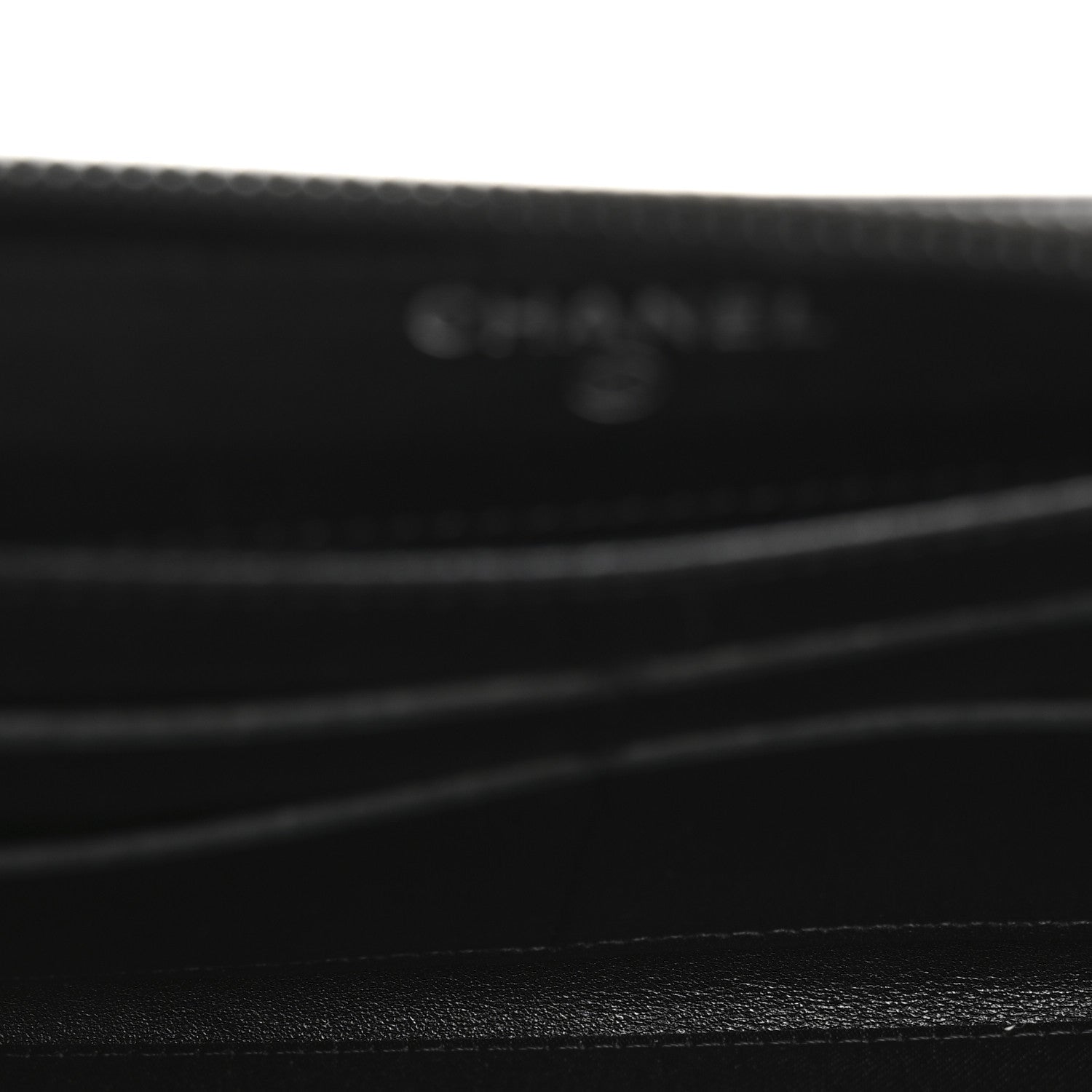 Chanel Patent Camellia Embossed Large Zip Around Gusset Wallet Black 5 of 14