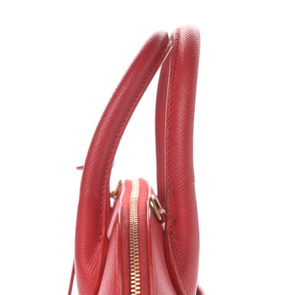 Balenciaga Signature Grained Calfskin Logo S Ville Top Handle Bag Rouge Lantern Black 11 of 15