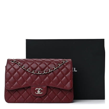 Chanel Lambskin Quilted Jumbo Double Flap Burgundy 19 of 19