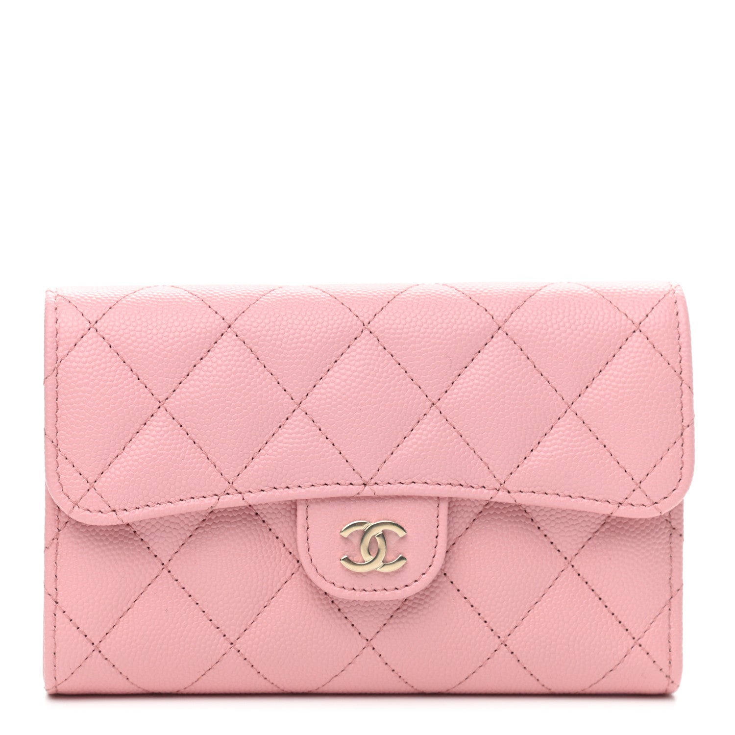 Chanel Caviar Quilted Medium Flap Wallet Pink 1 of 8