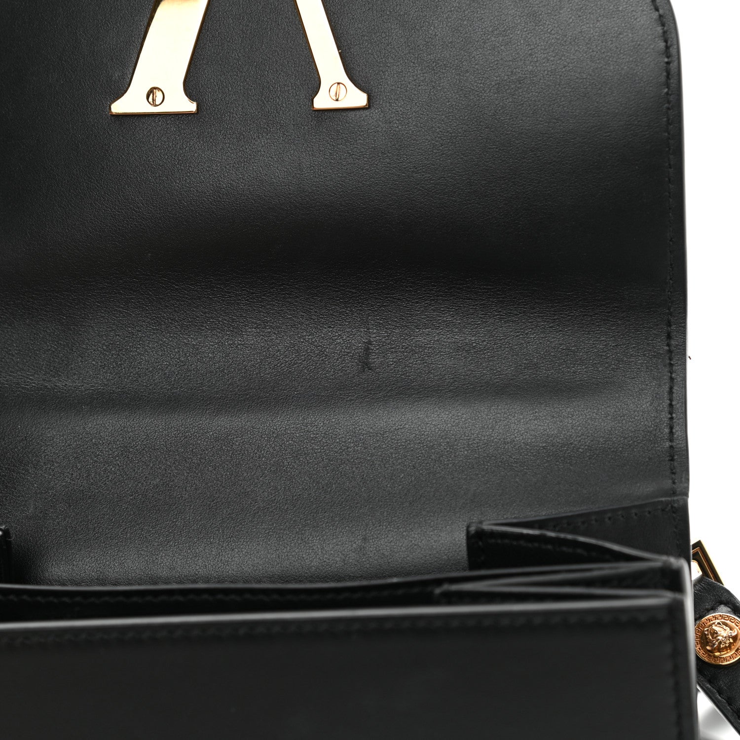 Versace Vitello Barocco Virtus Small Top Handle Shoulder Bag Black 10 of 18