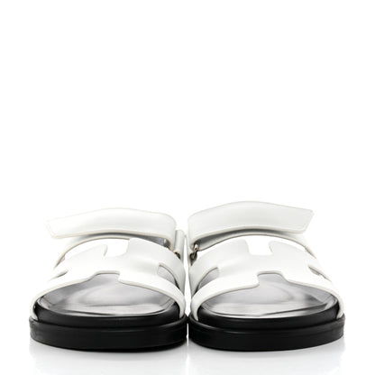 Hermes Calfskin Womens Chypre Sandals 35 White 2 of 9