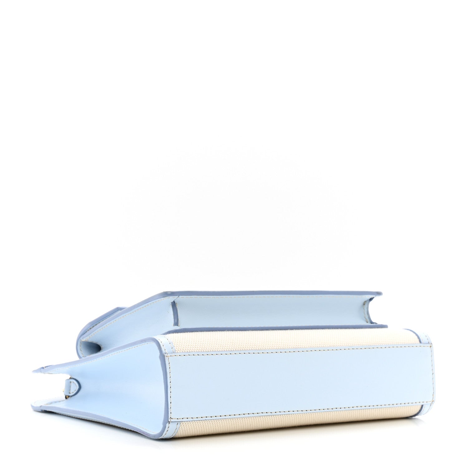 Burberry Canvas Smooth Calfskin Two Tone Mini Pocket Bag Natural Pale Blue 4 of 9