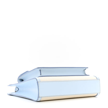 Burberry Canvas Smooth Calfskin Two Tone Mini Pocket Bag Natural Pale Blue 4 of 9