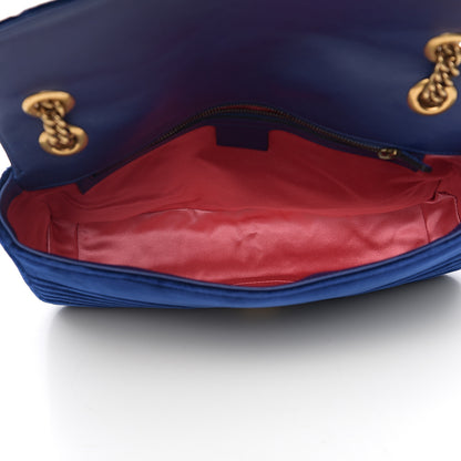 Gucci Velvet Matelasse Medium GG Marmont Shoulder Bag Cobalt Blue 4 of 9