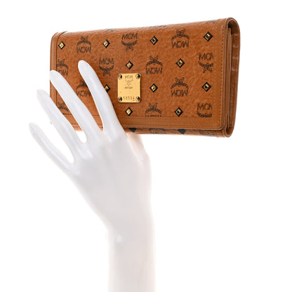 MCM Visetos Studded Continental Flap Wallet Cognac 2 of 7