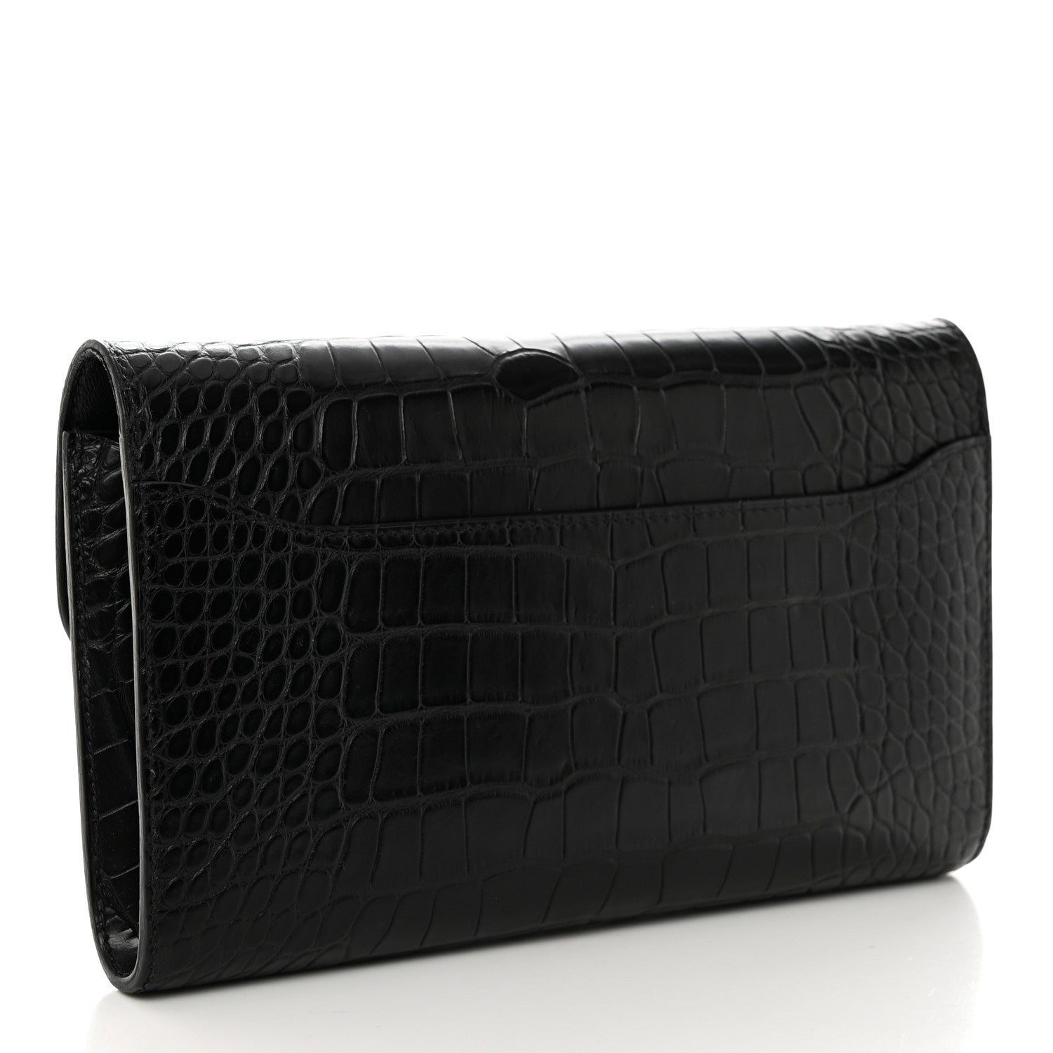 Hermes Matte Alligator Constance Long Wallet Black 3 of 6