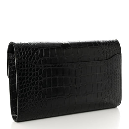 Hermes Matte Alligator Constance Long Wallet Black 3 of 6