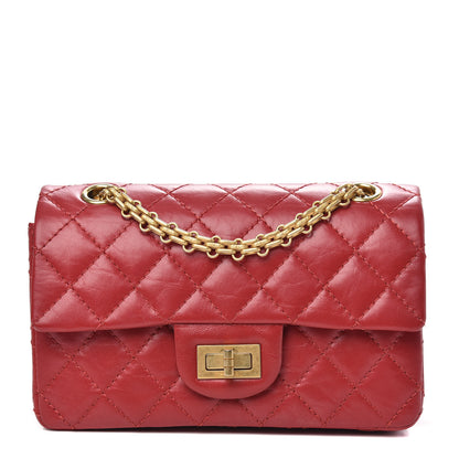 Chanel Aged Calfskin Quilted 2.55 Reissue Mini Flap Red 1 of 10