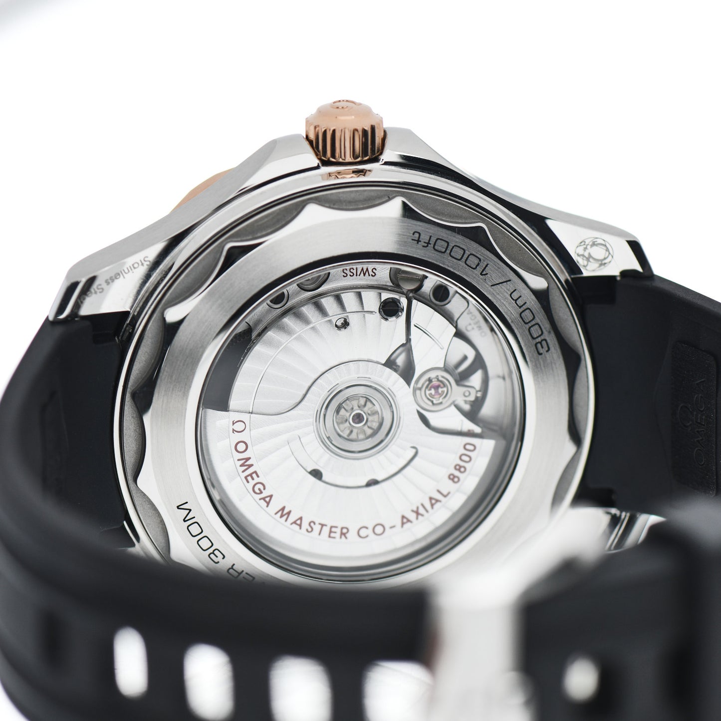 Stainless Steel 18K Sedna Gold Rubber 42mm Seamaster Diver 300M Co-Axial Master Chronometer Automatic Watch Black 210.22.42.20.01.002