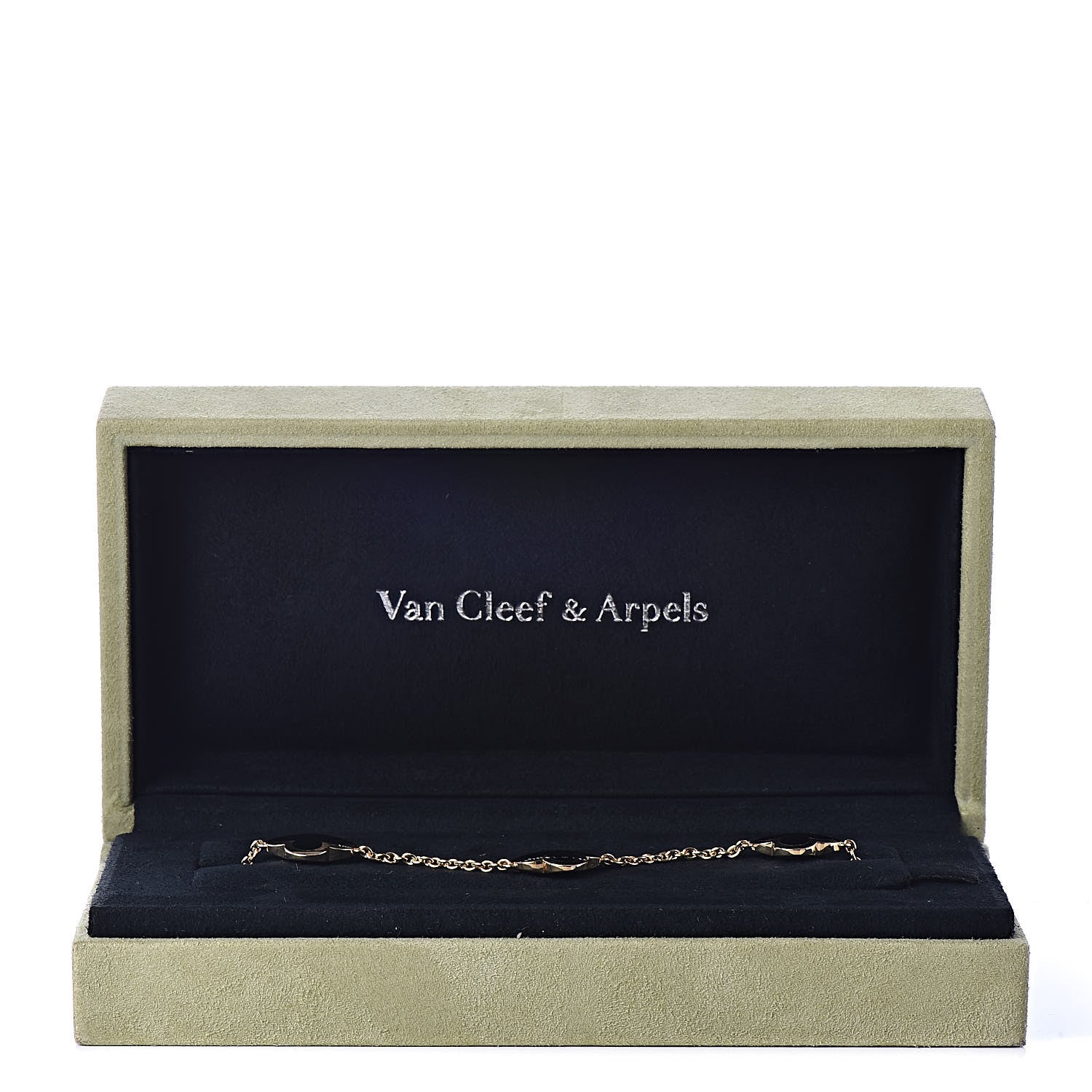 Van Cleef & Arpels 18K Yellow Gold Black Onyx 4 Motifs Pure Alhambra Bracelet 6 of 6