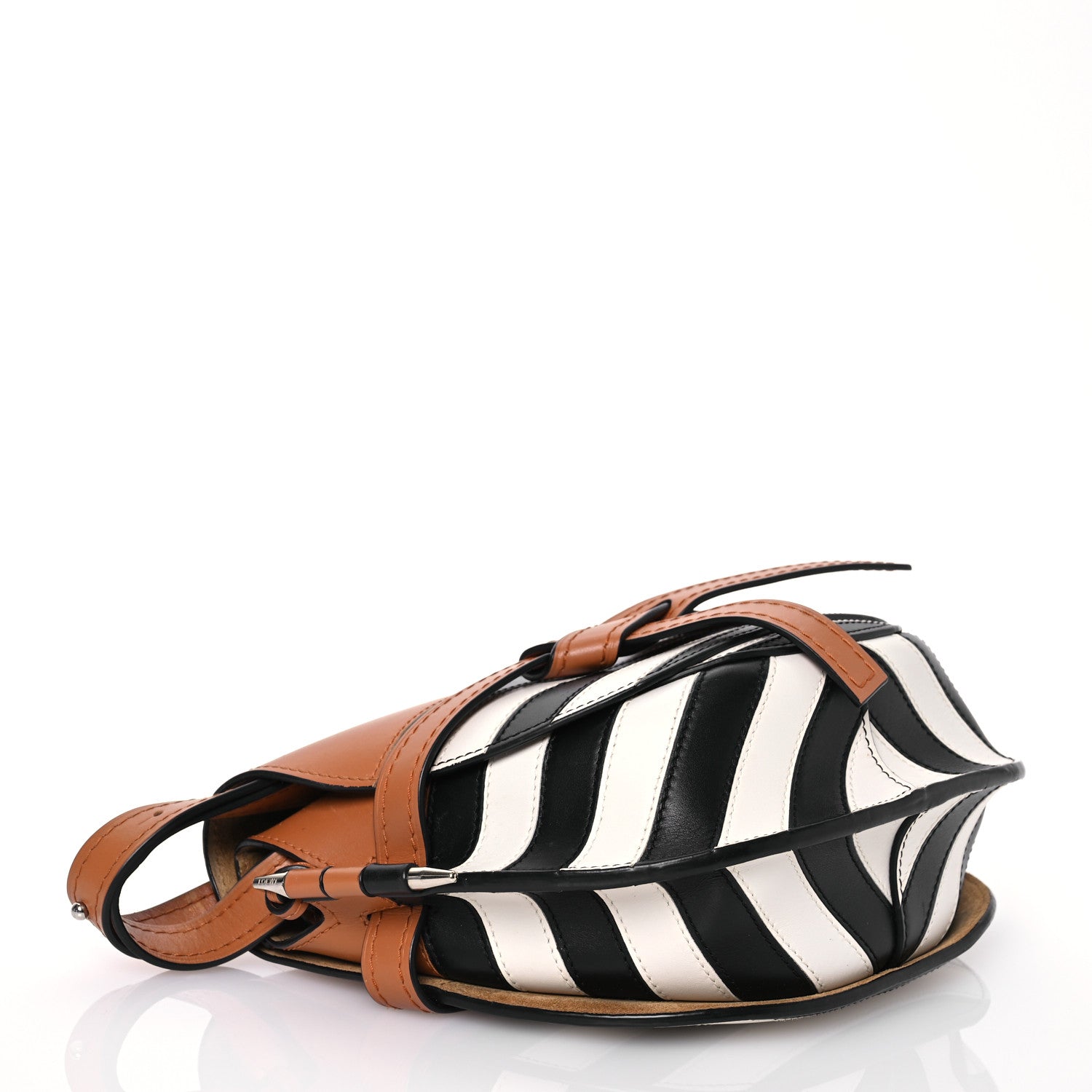 Loewe Calfskin Marine Stripe Small Gate Crossbody Bag Tan 4 of 17