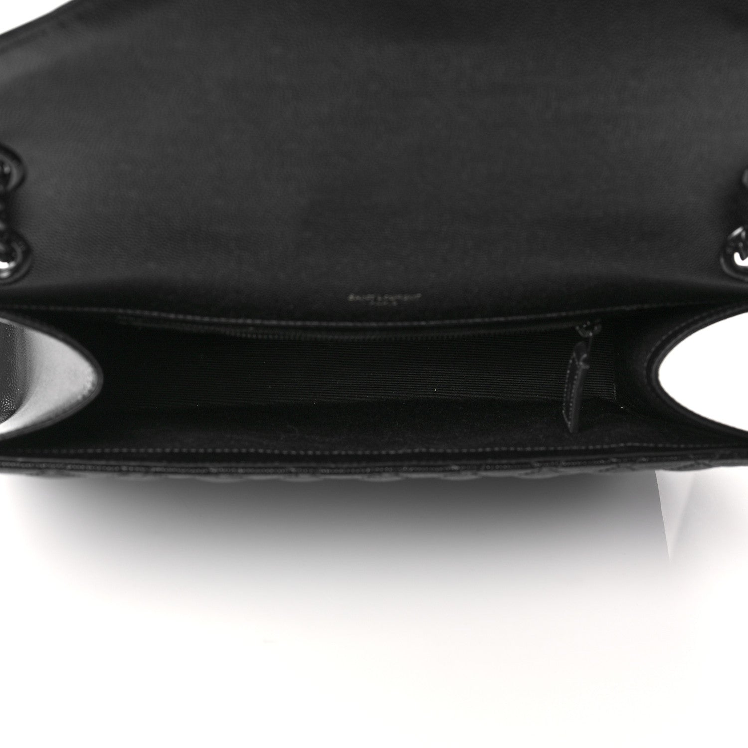 Saint Laurent Grain De Poudre Textured Mixed Matelasse Triquilt Medium Monogram Satchel Black 5 of 10