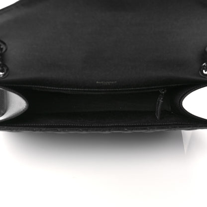 Saint Laurent Grain De Poudre Textured Mixed Matelasse Triquilt Medium Monogram Satchel Black 5 of 10