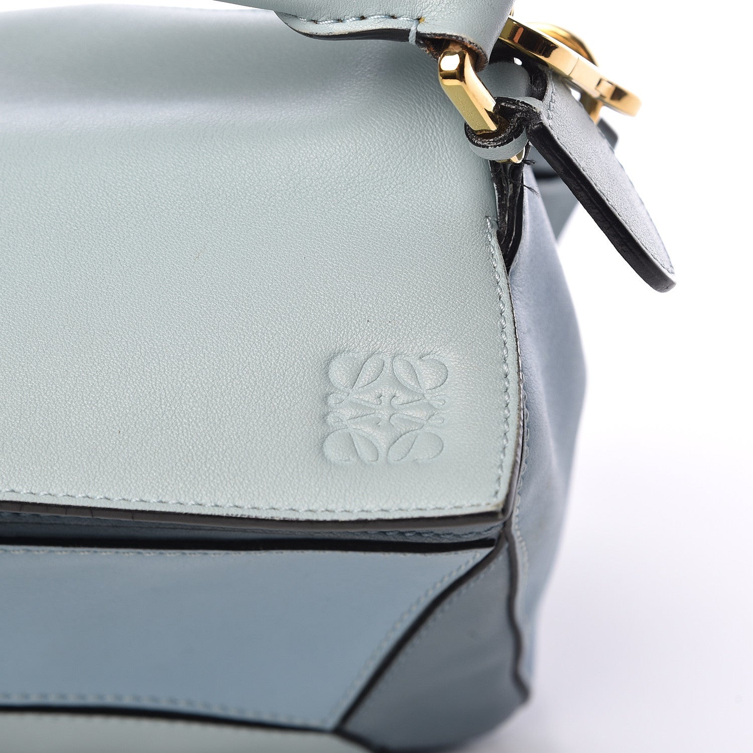 Loewe Calfskin Small Puzzle Bag Aqua Light Blue Stone Blue 7 of 15