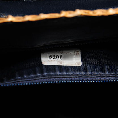 Chanel Denim Rattan Basket Shoulder Bag Blue 10 of 10