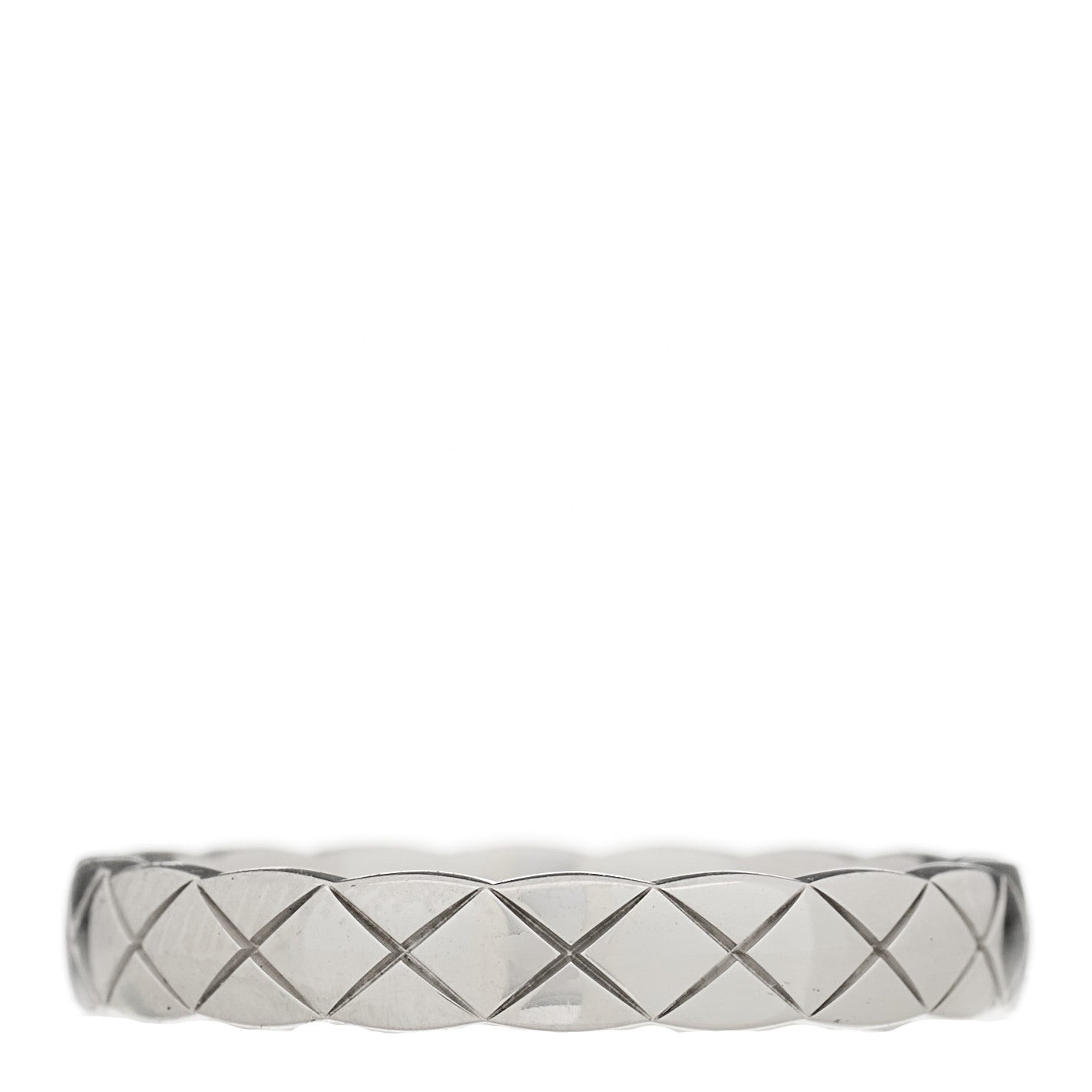 Chanel 18K White Gold Mini Coco Crush Ring 52 6 1 of 5