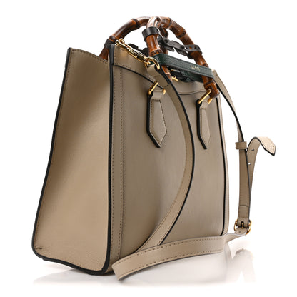 Gucci Wonka Grain Calfskin Small Diana Tote Bag Oatmeal Vintage Green 3 of 10