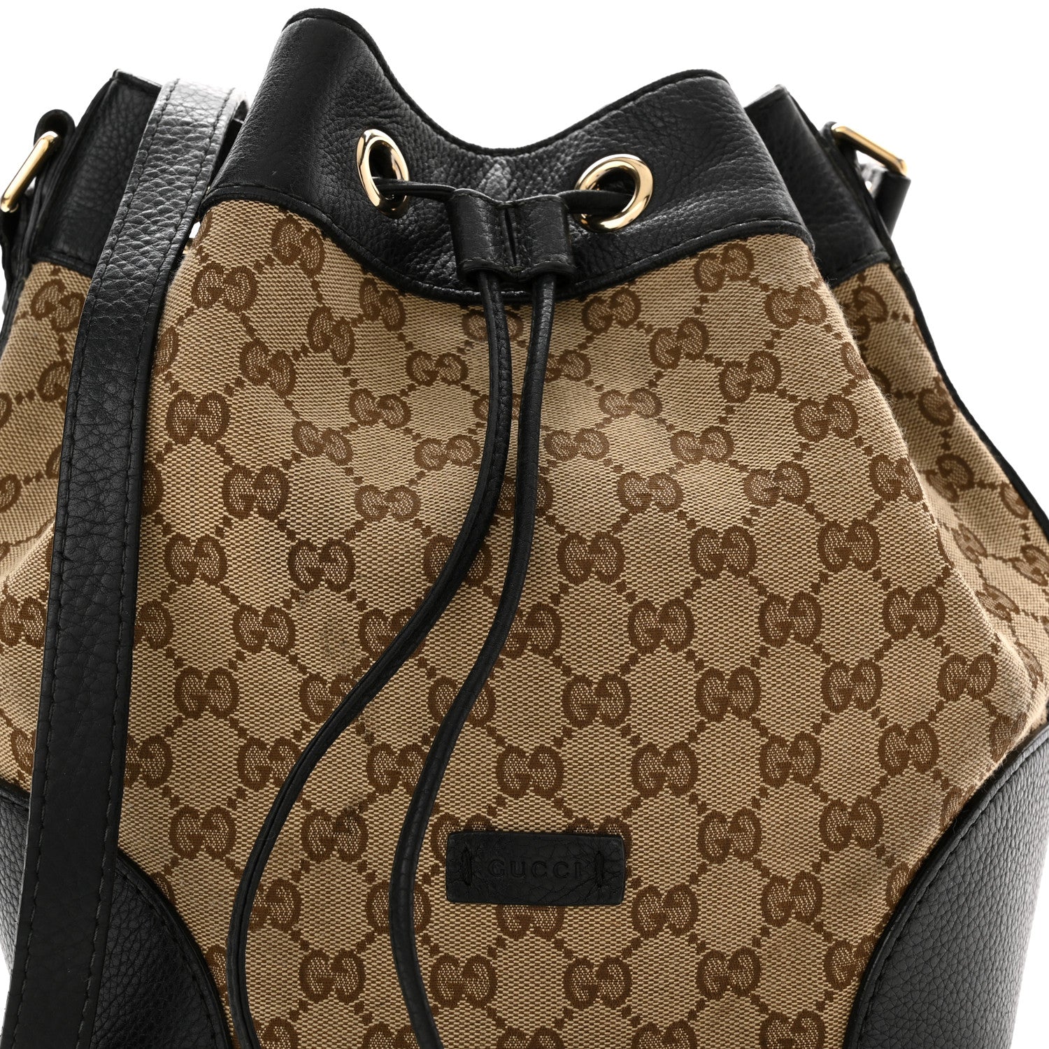 Gucci GG Monogram Calfskin Bucket Bag Black 8 of 14