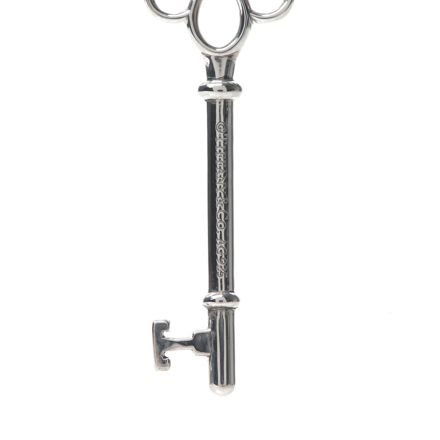 Sterling Silver Diamond Knot Key Pendant Necklace