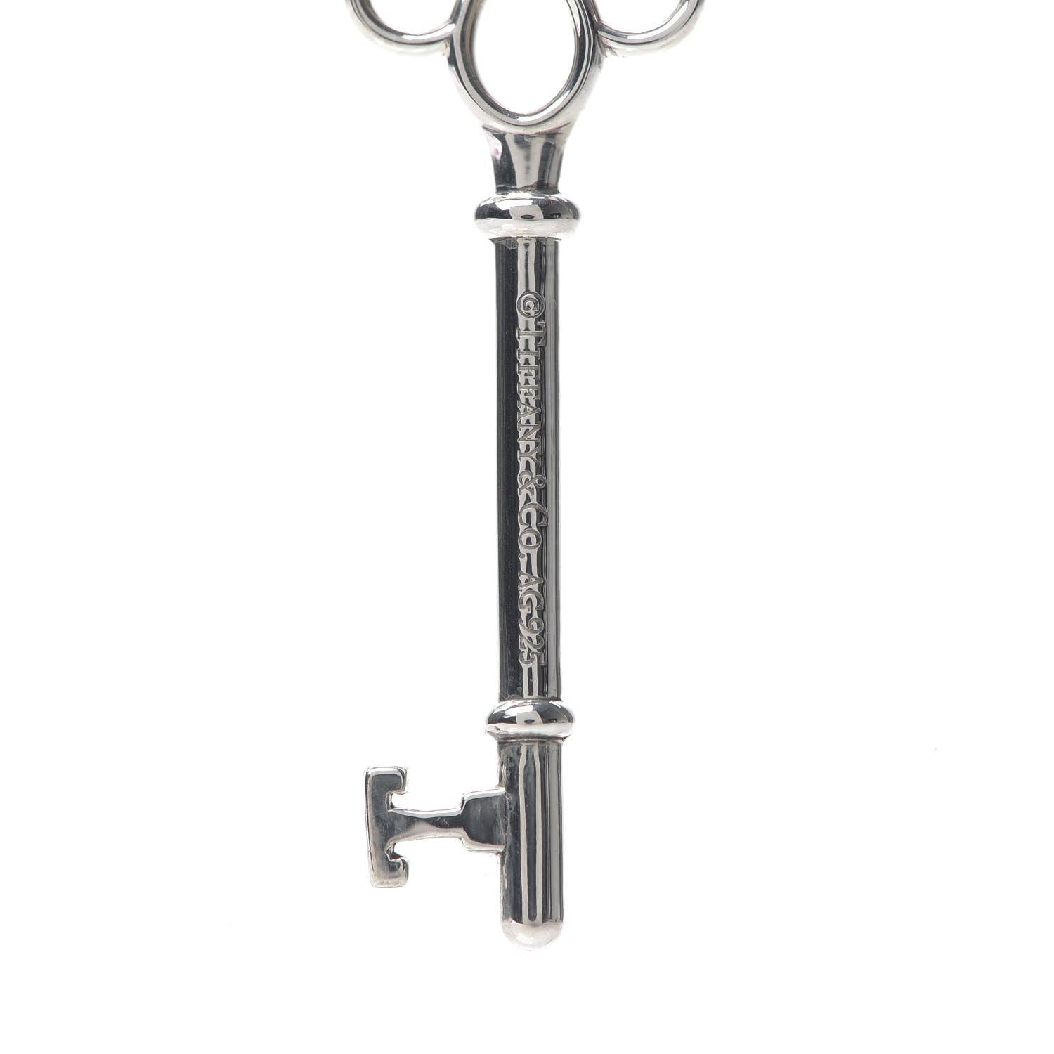 Tiffany Sterling Silver Diamond Knot Key Pendant Necklace 4 of 6
