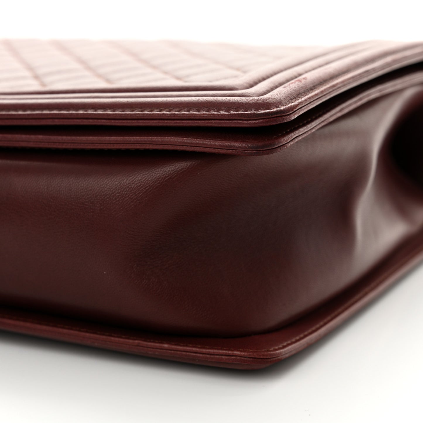 Lambskin Quilted Large Boy Flap Dark Red