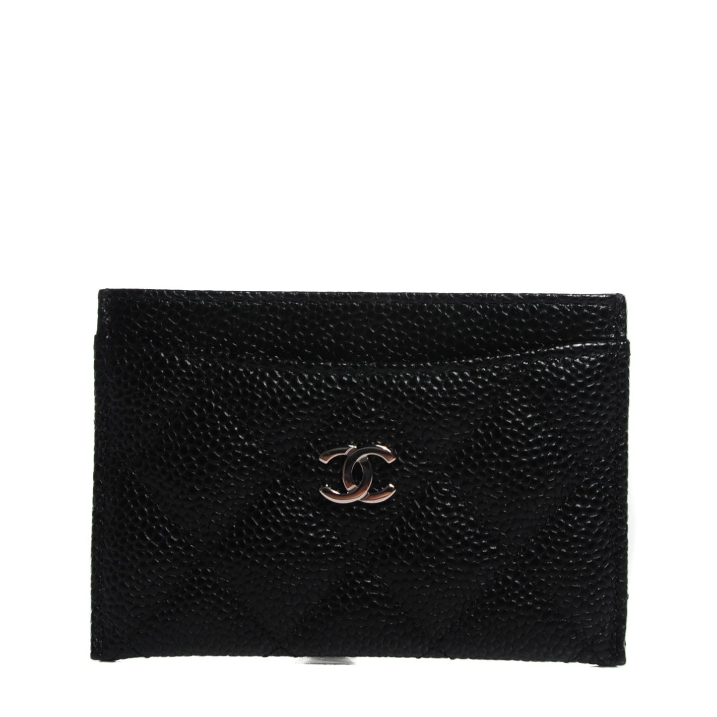 Caviar Quilted Card Holder Black
