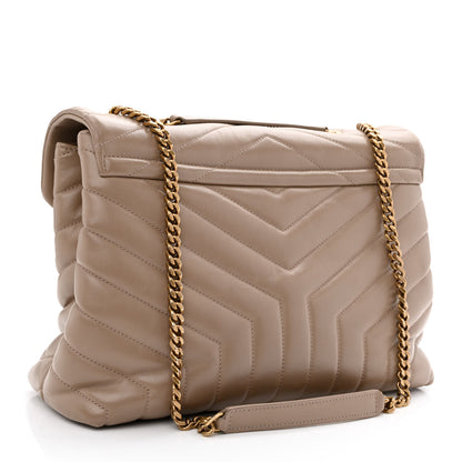 Saint Laurent Calfskin Y Quilted Monogram Medium Loulou Chain Satchel Dusty Grey 3 of 10