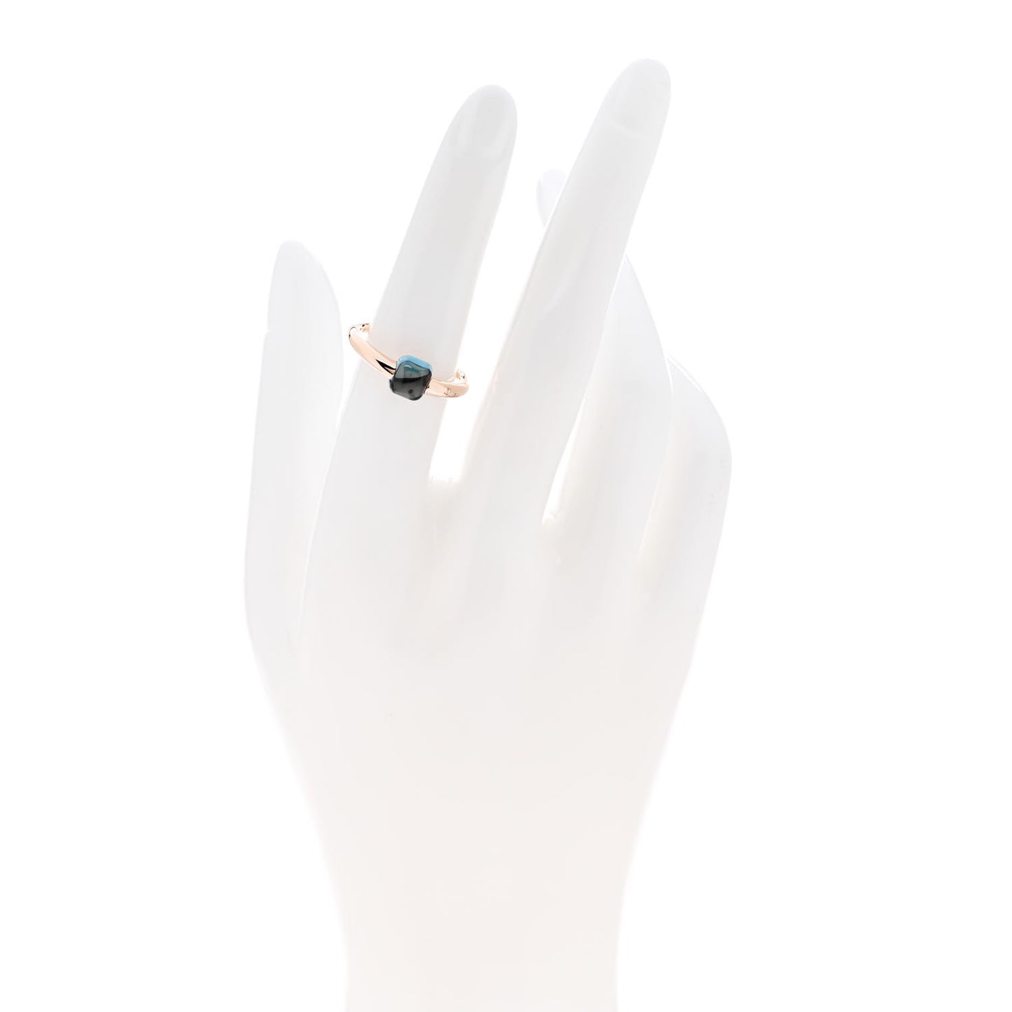 18K Rose Gold London Blue Topaz M'Ama Non M'Ama Ring 53 6.25