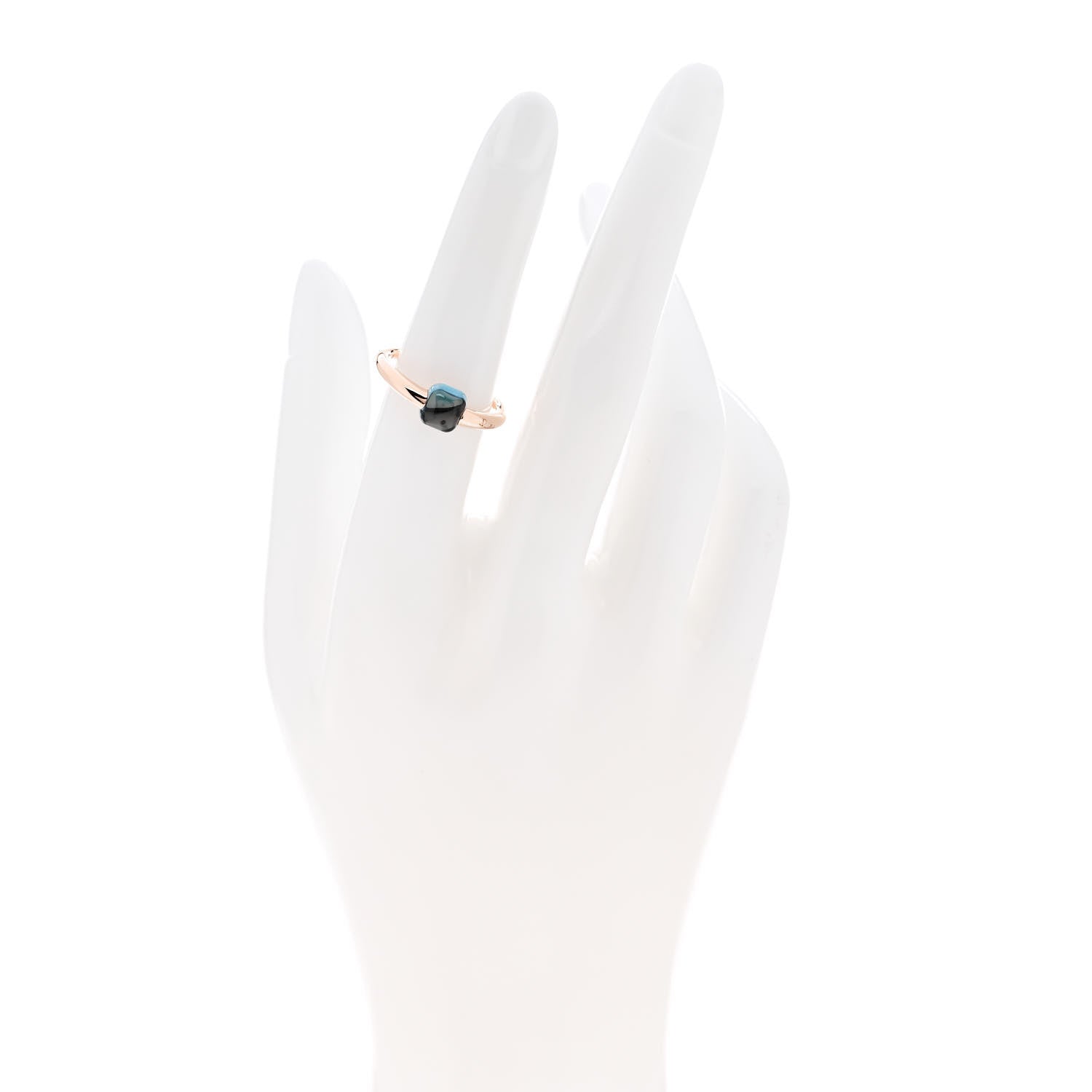 Pomellato 18K Rose Gold London Blue Topaz M'Ama Non M'Ama Ring 53 6.25 2 of 7