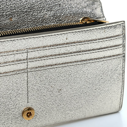 Saint Laurent Metallic Calfskin Classic Monogram Cassandre Wallet Silver 10 of 10