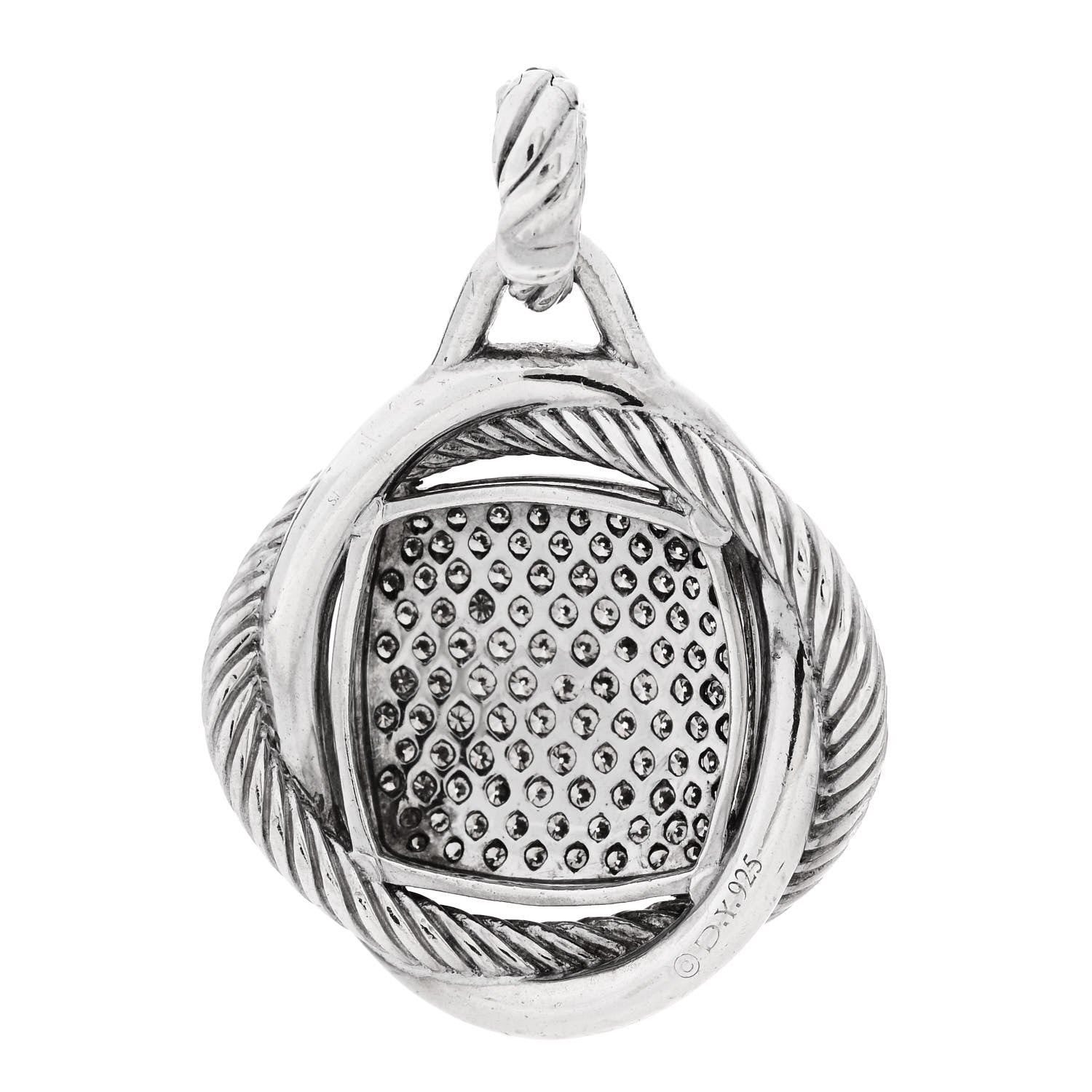 David Yurman Sterling Silver Diamond 32mm Infinity Pendant 3 of 4