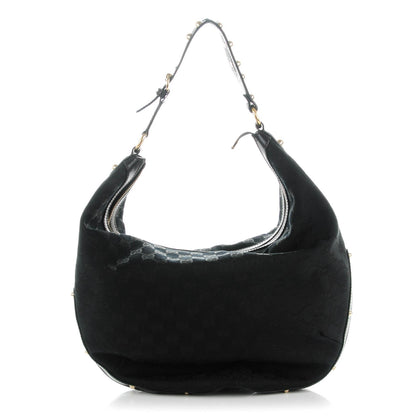 Gucci Monogram Biba Studded Hobo Black 1 of 9