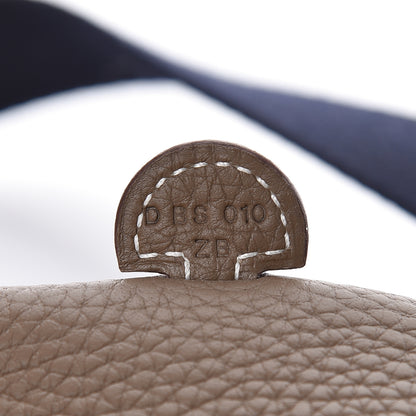 Hermes Taurillon Clemence Amazone Evelyne TPM Etoupe Bleu Indigo 7 of 12
